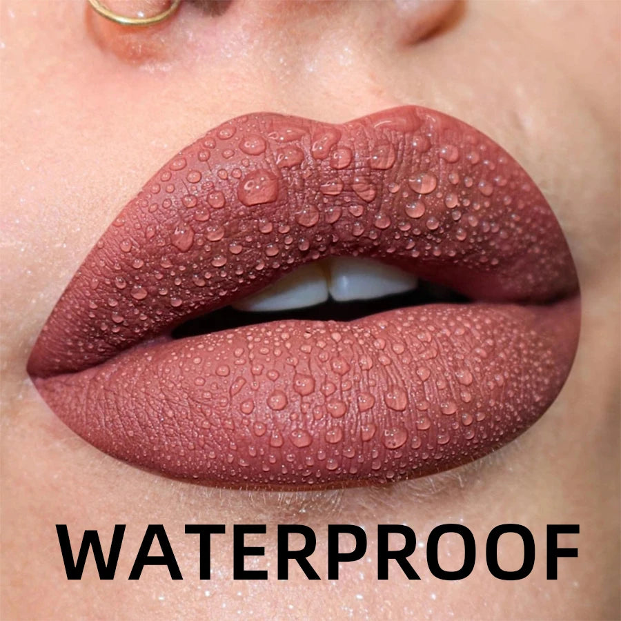 20 Colors Dark Brown Nude Liquid Lipsticks Waterproof Velvet Matte Qme