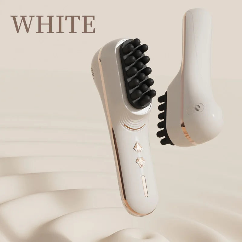 Electric Scalp Massager Comb Vibrating Hair Care Device Relaxing Head Qme WHITE