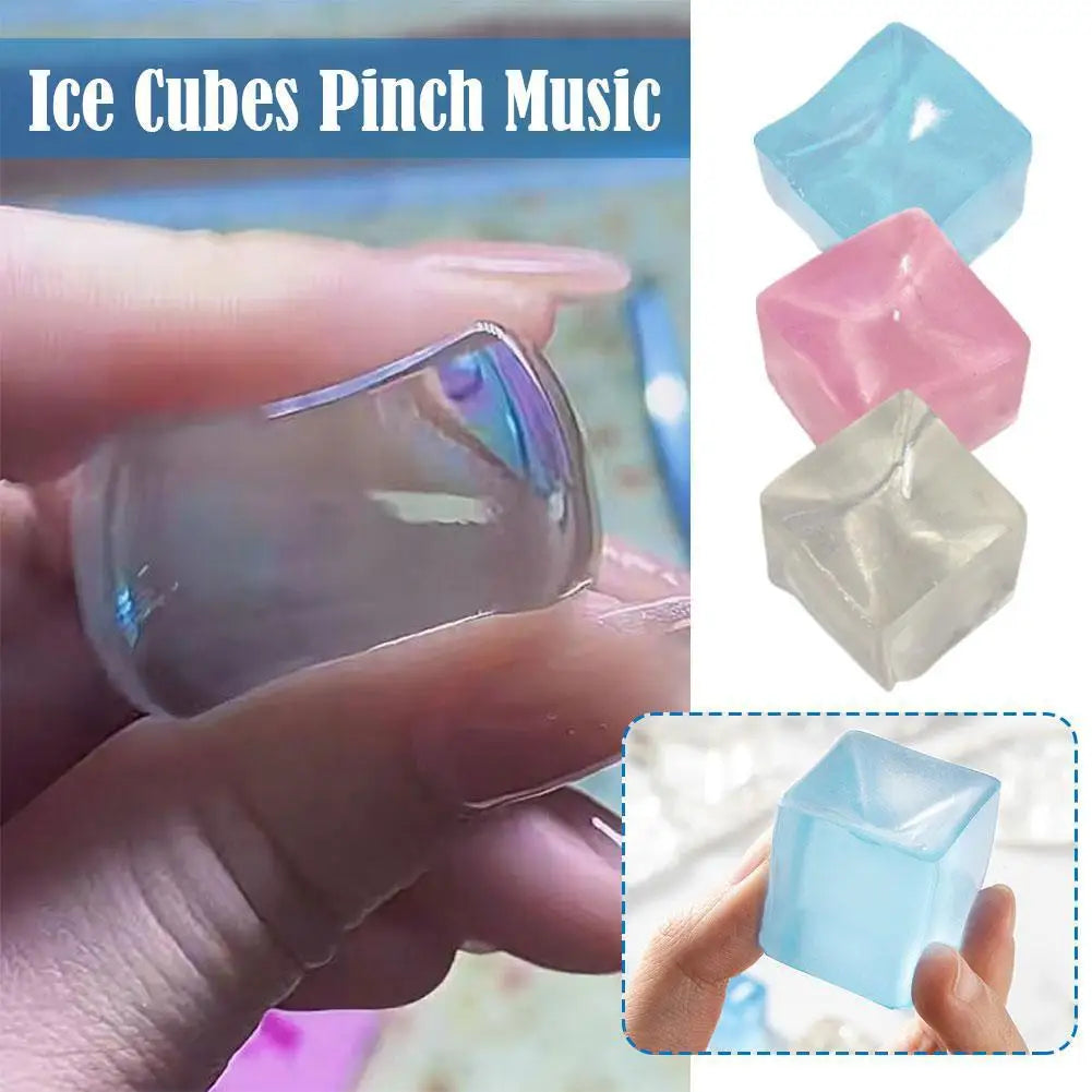 Squeeze Toy Ice Clear Cubes Squishy Toys Fidget Block Stress Ball Qme