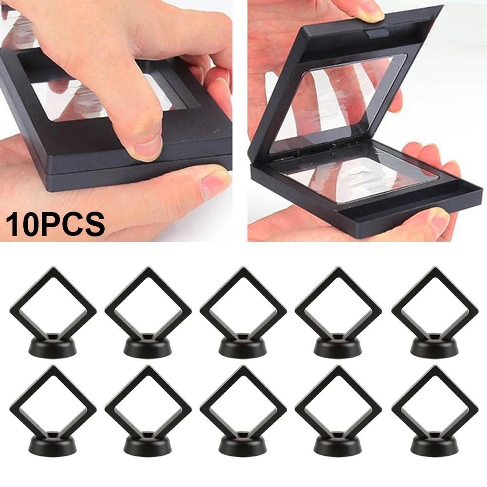 5/10 Pieces 3D Floating Photo Frame Shadow Box Jewelry Display Stand Ring Pendant Stand Protection Jewelry Stone Display Box Qme