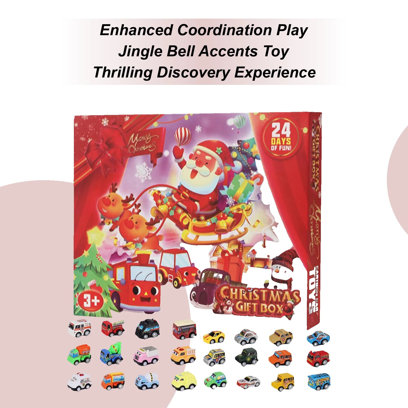Christmas Countdown Pull-back Car Advent Calendar Surprise Unpacking Qme