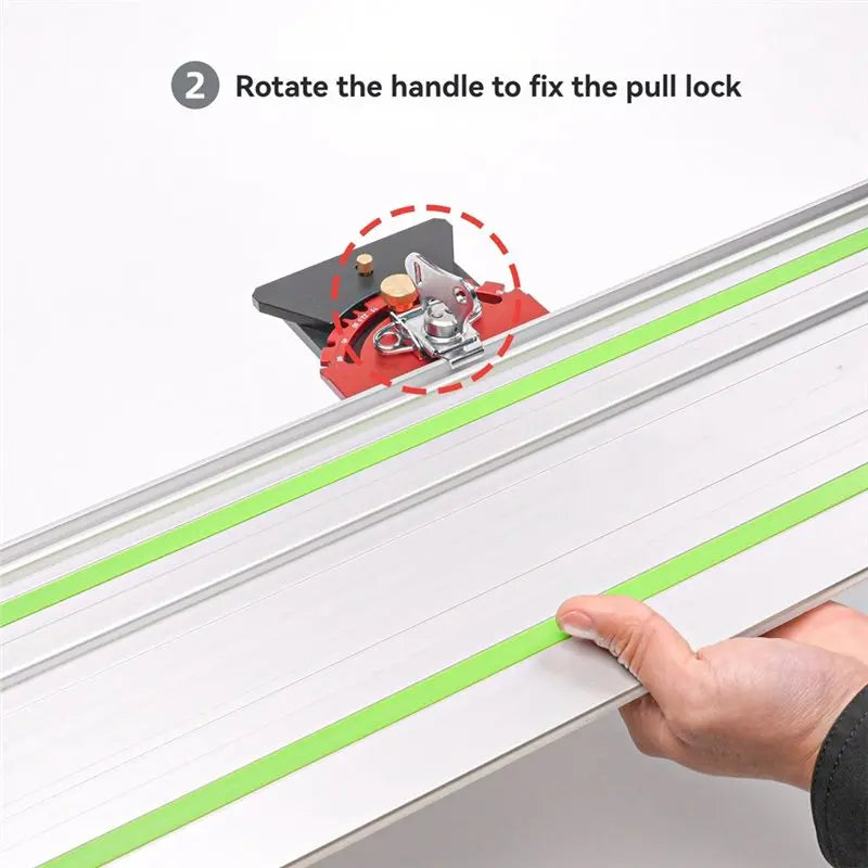A02F-Quick Positive Angle Stop Adjustable Angle Track Saw With-60° To 60° Protractor 90 Degree Right Angle Rail Square Guide Qme