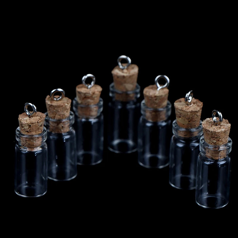 10Pcs Mini Glass Bottles Small Vials Cork Glass Jars Multi Usage Cork Wish Glass New Qme