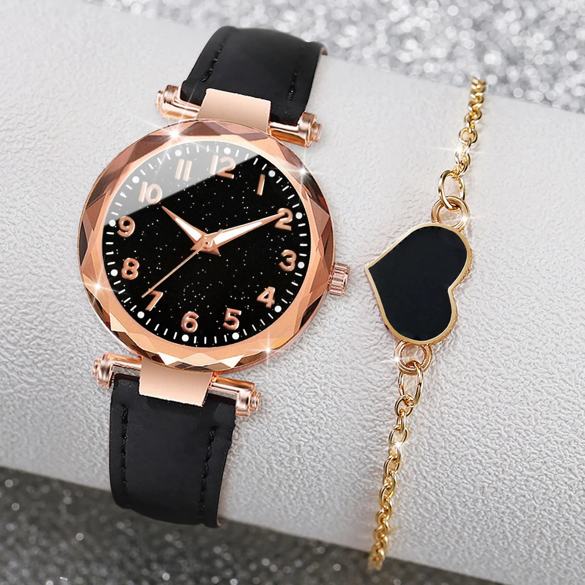 Leisure frosted digital belt women's watch starry night light girl's watch plastic case quartz watch Qme