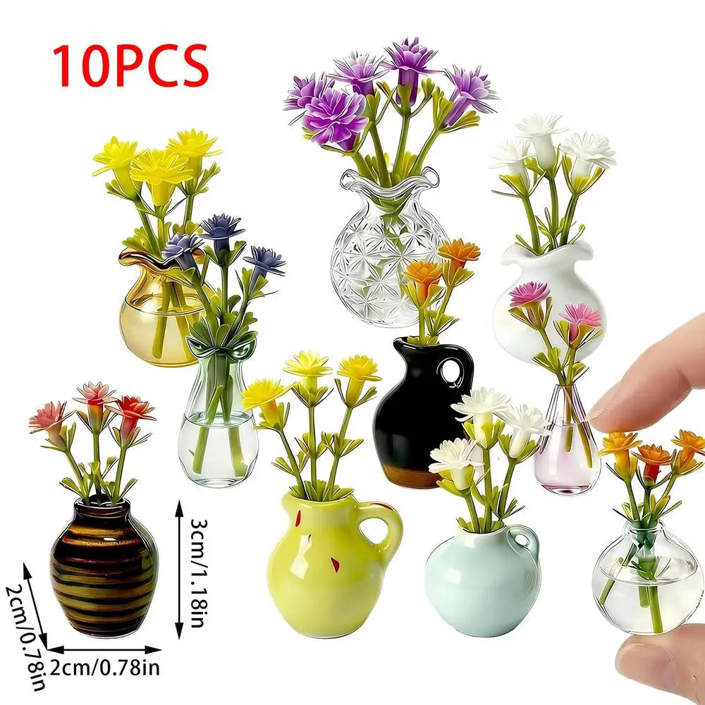 Mini Fridge Vase Magnets 10 Pieces Ceramic Glass Aesthetic Decor Decorative Mini Ceramic Vase Magnets For Home Office School Qme China Mainland 10pcs