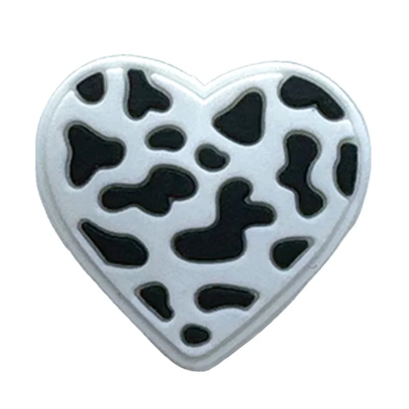 New Black White Shoe Charms Leopard print Football Denim Cap Shoe Decorations DIY Detachable buckle Shoes accessories Qme Style 16 CN