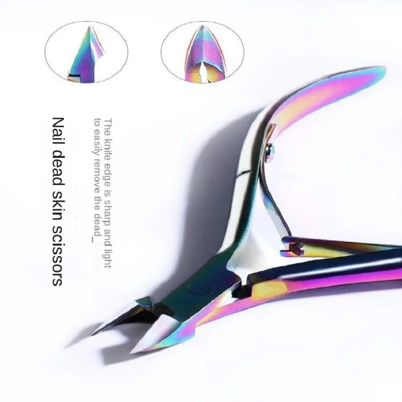 Colorful Nail Cuticle Nipper Clipper Scissor Plier Dead Skin Remover Qme