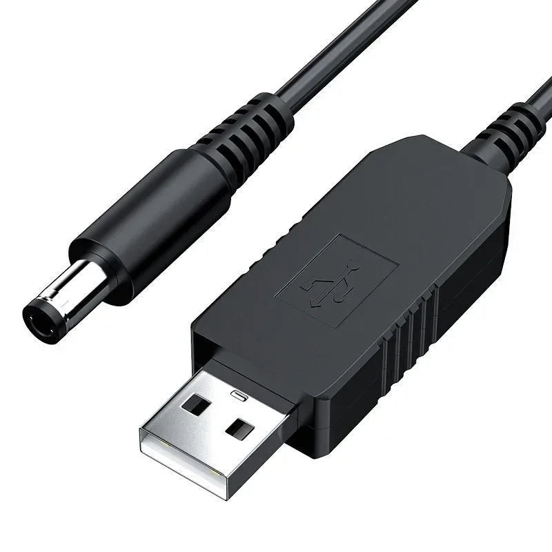 6pcs 5.5*2.1mm WiFi To Powerbank Cable Connector DC 5V To 12V USB Cable Boost Converter Step-up Cord for Wifi Router Modem Fan Qme