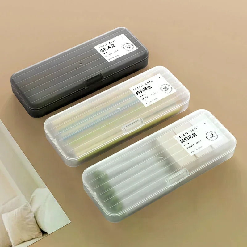 Fashion Pencil Cases Simple Matte Transparent Box High-capacity Qme