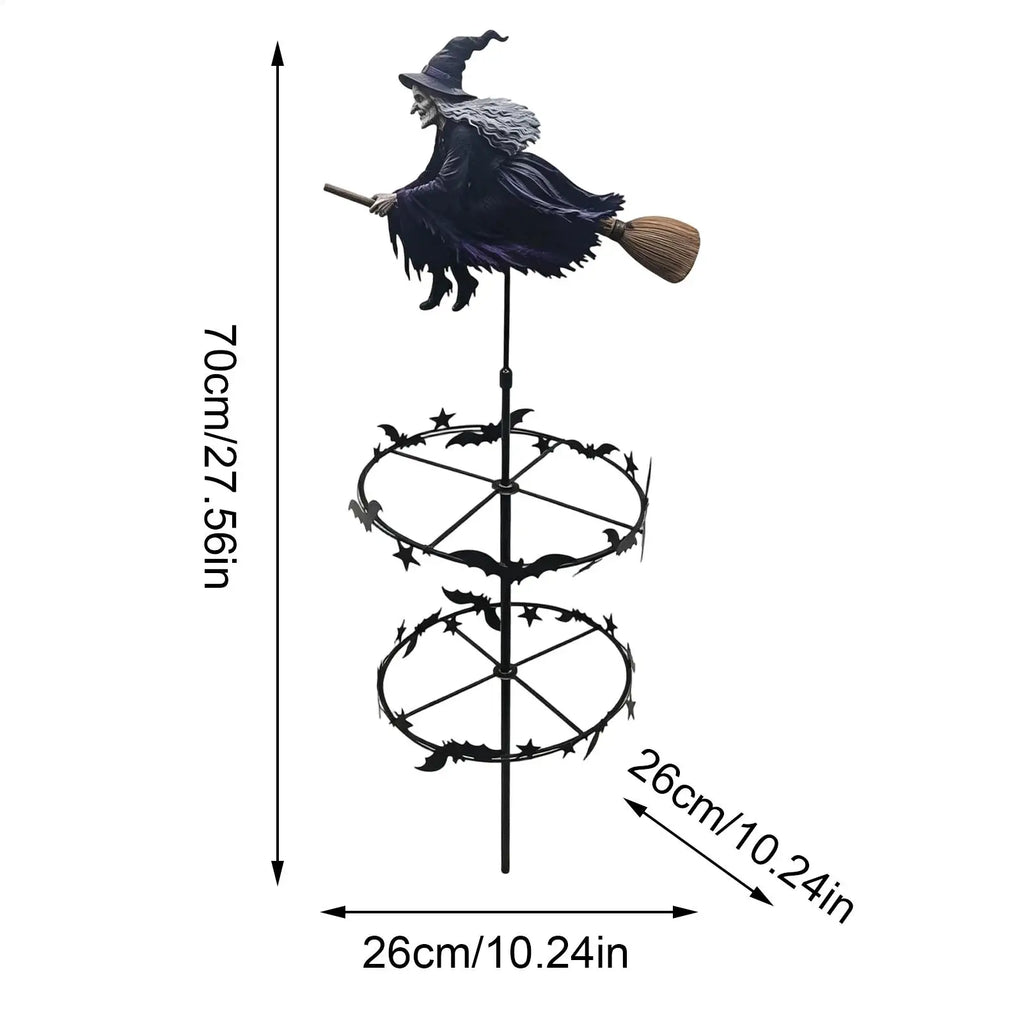 Halloween Garden Spinner 2D Flat Metal Decorative Yard Art Stake Qme