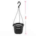 Potted Plant Flower Nursery Tray Basket Plastic Breathable Container Qme BLACK-2