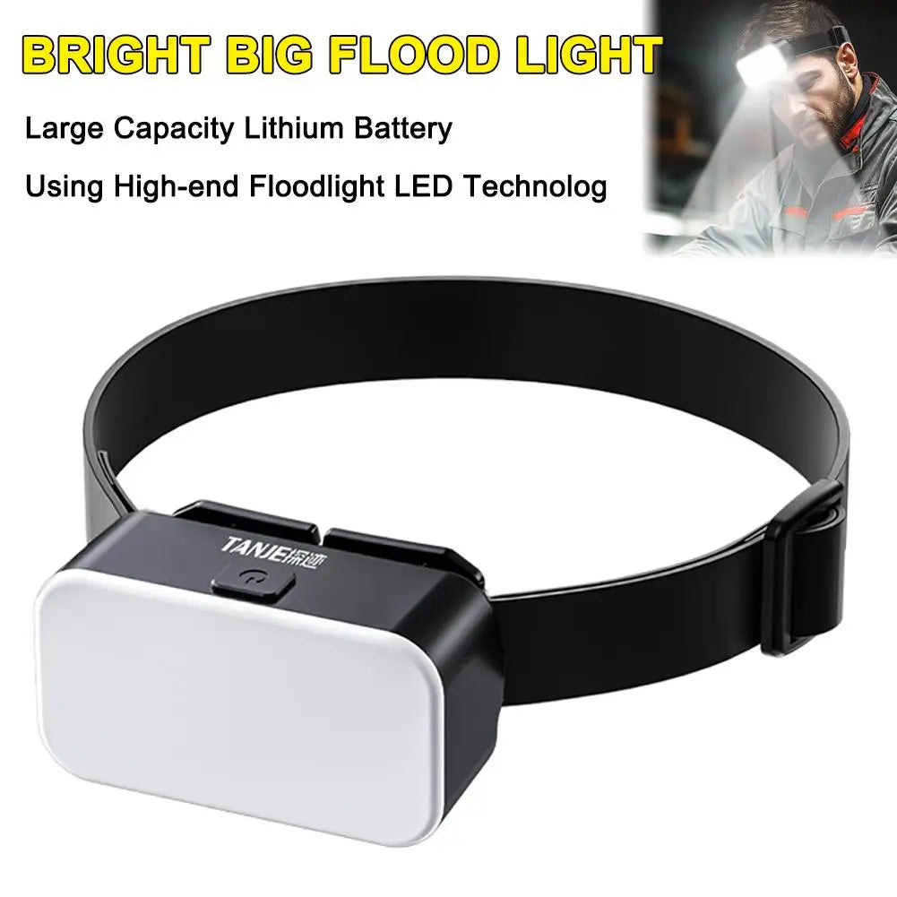 Floodlight LED Headlamp USB Rechargeable COB LED Headlight Fishing Flashlight Night Torch Emergency EDC Working Qme