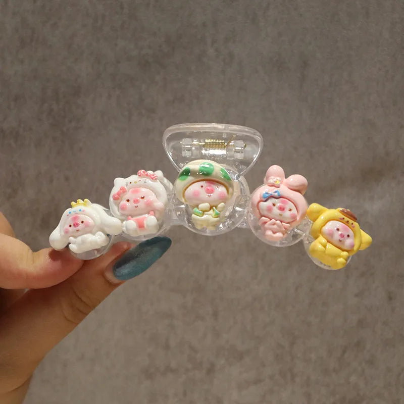 Hello Kitty Kuromi Handmade DIY Clips Student Hair Accessories Smooth Qme 5