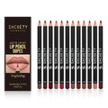 12pc Nude Lipliner Lipstick Pen Velvet Dark Red Natural Outline Lip Tint Contour Pencil Set Non-stick Cup Labial Shadow Liner Qme 12pcs Set