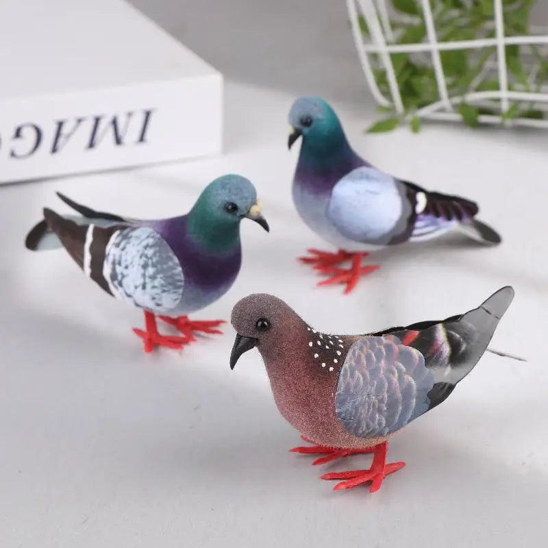 Artificial Birds Simulation Grey Pigeon Dove Model Imitation Animal Party Wedding Supply Photography Props Home Decoration Qme