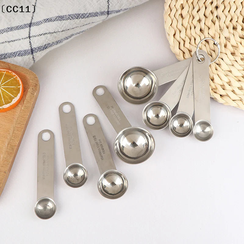 1 Stainless Steel Measuring Spoon Scale Ruler Egg Beater Kitchen Qme