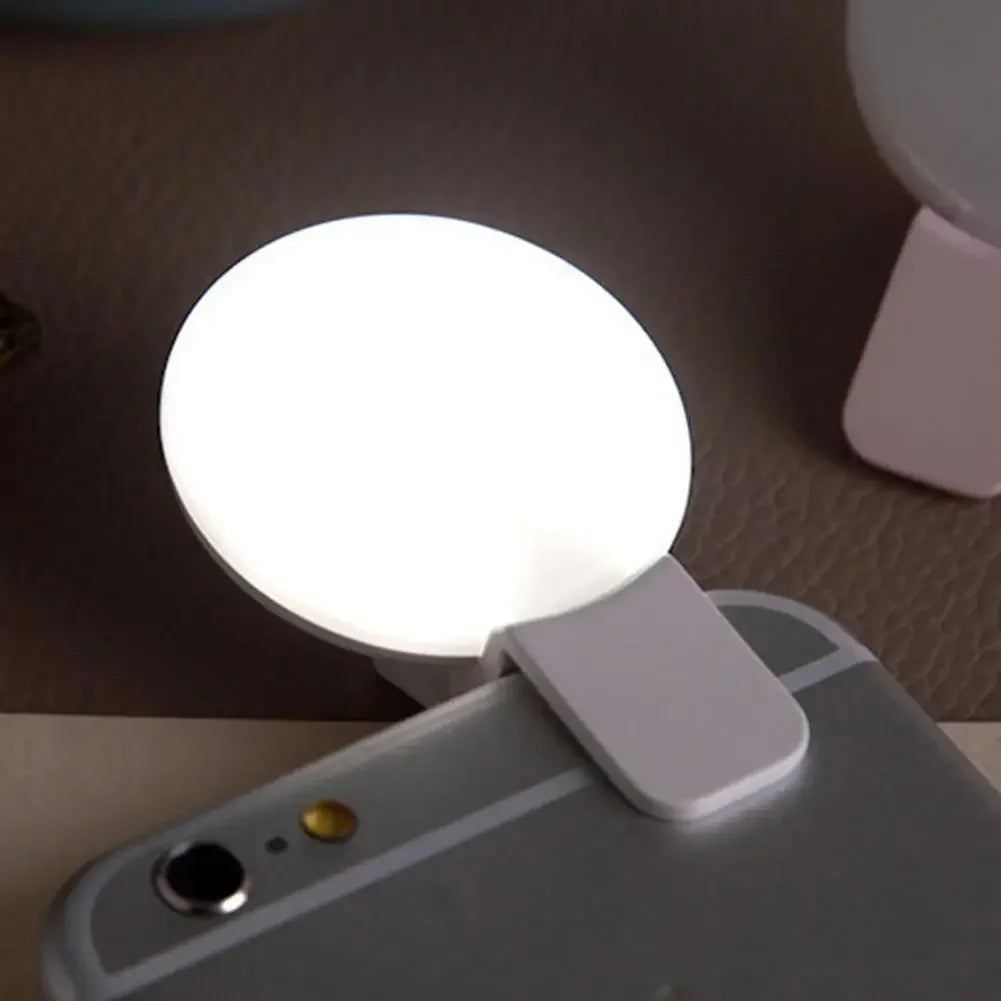 Mobile Phone LED Selfie Ring Light Portable Mini Durable Practical Three Stop Dimming Circle Photography Clip Fill Light Qme