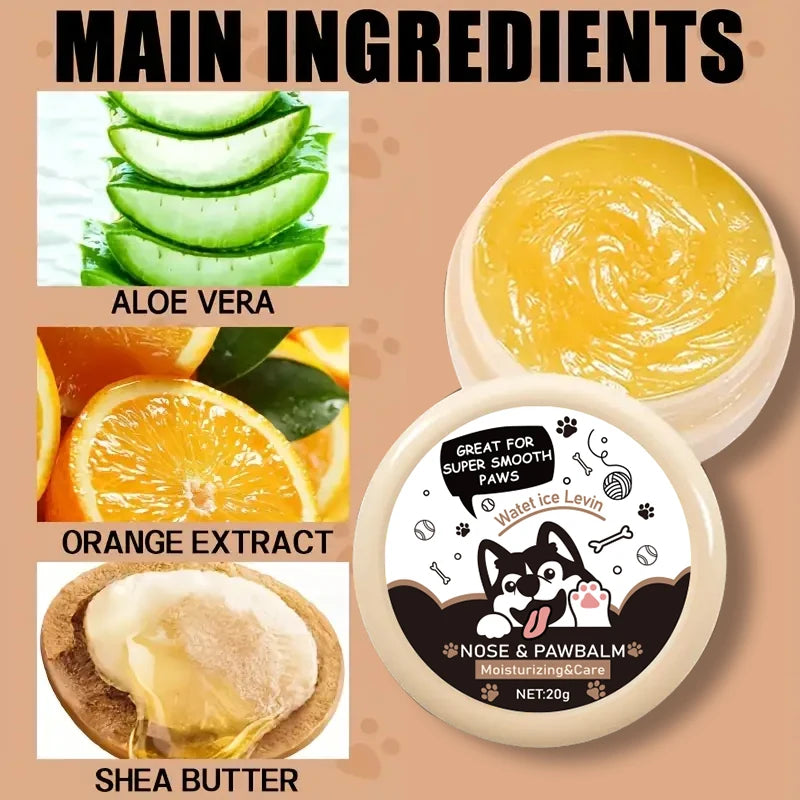 20g Dog Nose and Paw Balm Dog Paw Cream Cats Dogs Paw Protector Cream Pet Feet Moisturizer Pet Crack Feet Repair Pet Accessories Qme