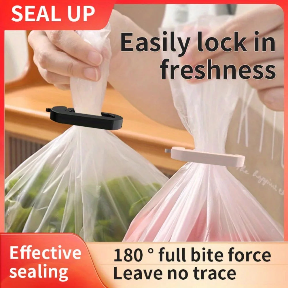 Reusable Food Bag Sealing Clips, Plastic Snack Bag Sealer Clips, Adjustable Kitchen Bag Sealers,, Black/White/Blue/Pink Qme