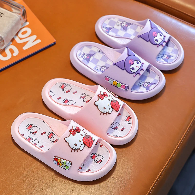 Hello Kitty Kuromi Cartoon Flip-Flops Cute, Non-Slip Flip-Flops for Students Melody Lightweight Home and Bathroom Flip-Flops Qme