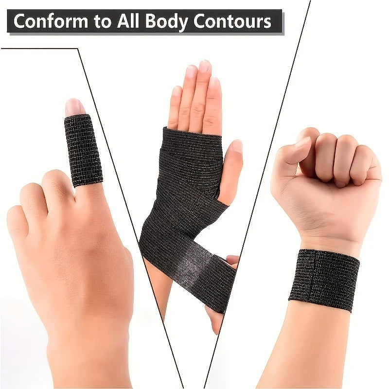 10pcs/Set Breathable Elastic Self-Adhesive Tape, 0.98 X 78.35inch, Suitable for Wrist, Ankle, Elbow, Knee, Human And Animal Use Qme