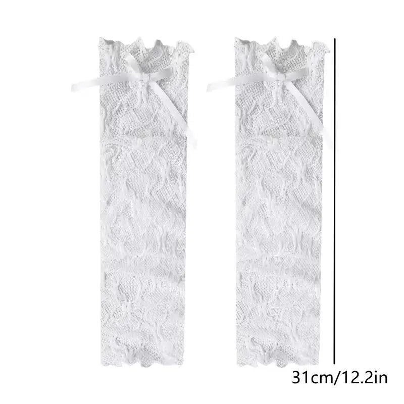Harajuku Y2K Fingerless Lace Gloves Ruffle Mesh Kawaii Lolita Mitten Qme