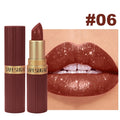 Diamond Pearlescent Lipstick Glitter Shiny Metallic Lipstick Lip Tint Long Lasting Nude Shimmer Shiny Lip Gloss Makeup Qme 1pcs 06 3.5g Full Size