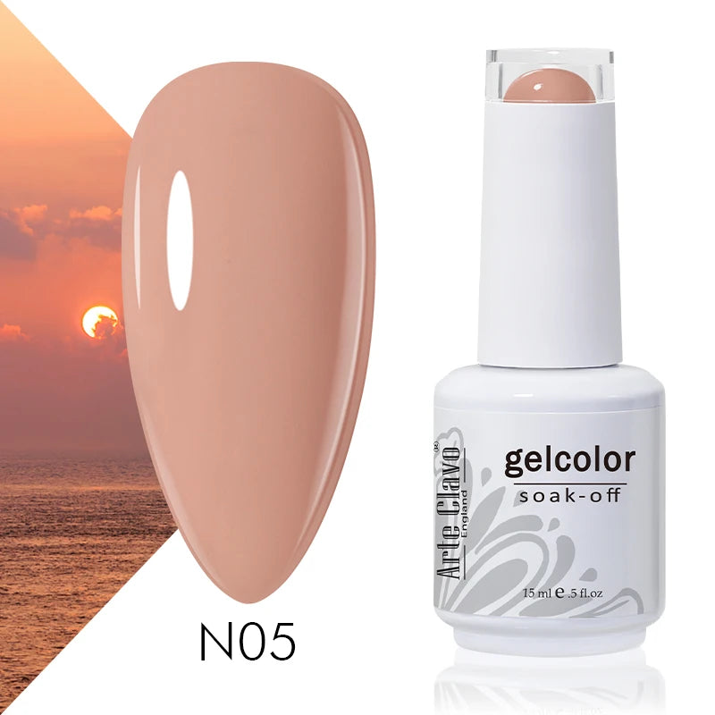 Arte Clavo Solid Gel Nail Polish Rainbow Summer Varnish Soak Off