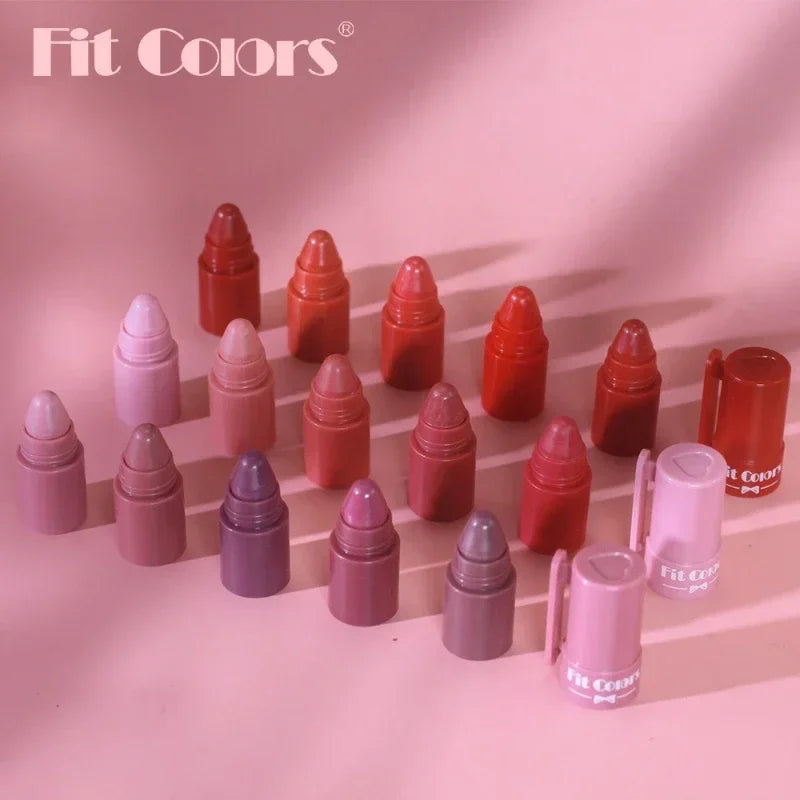 5 Colors in 1 Lipstick Crayon Set Matte Lipstick Pencil Kit Combo Velvet Red Lip Tint Non-stick Cup Multicolour Lipstick Makeup Qme