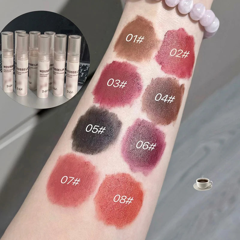 Retro Plum Vintage Lipstick Waterproof Lasting Smoky Nude Purple Matte Lip Mud Natural Black Chocolate Rose Red Lip Tint Makeup Qme