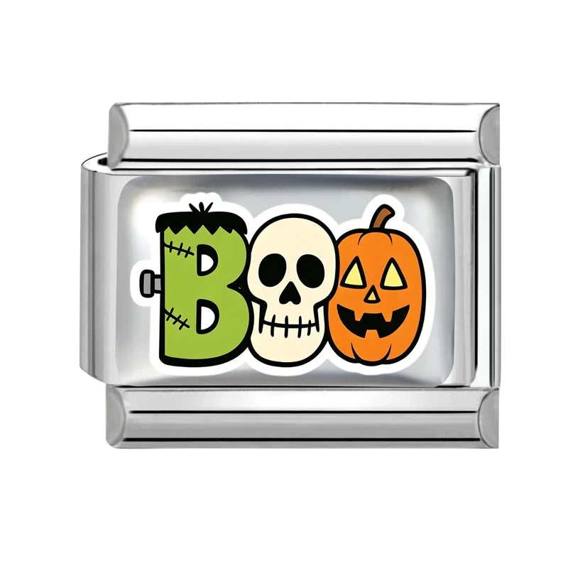 2026 Design Halloween Cherry Bow Pumpkins Ghost Italian Charm Links
