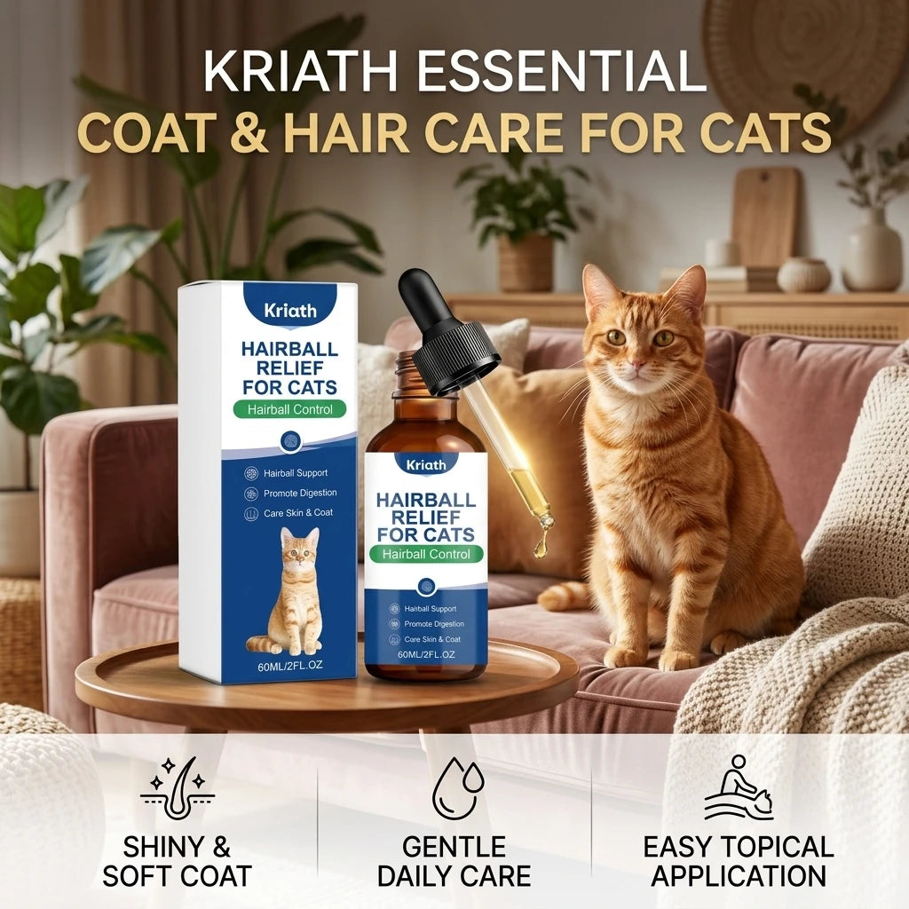 Cat Hair Care Drops Nourishing Dry & Sensitive Skin Smoothing Fur Boost Glossy Reduce Hairball Build-Up Pet Coat Care Supplement Qme