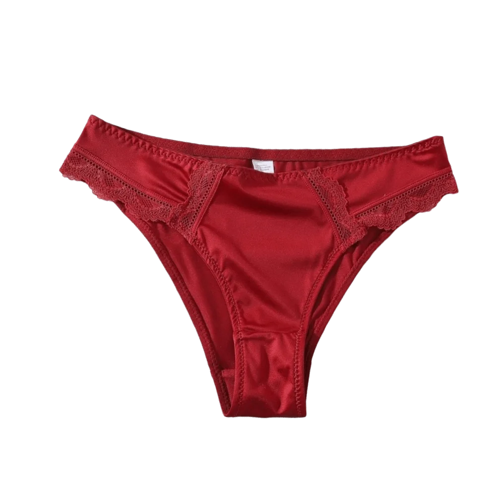 Breathable Low Waist Women Underwear Lace Lingerie Triangle Panties Qme Red M 1pc