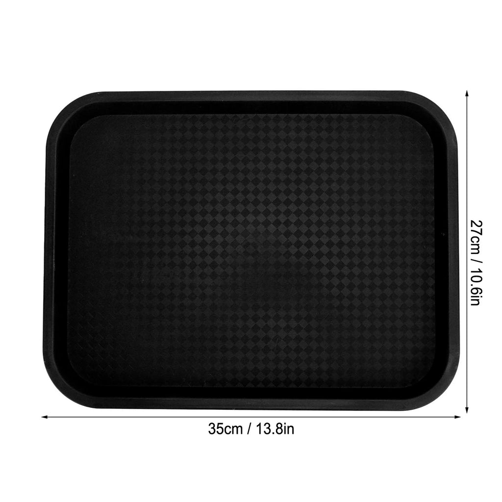 PP Fast Food Tray Rectangular Serving Tray Non Slip Thick Plastic Food Service Tray for Restaurant Cafe Canteen Kitchen Qme