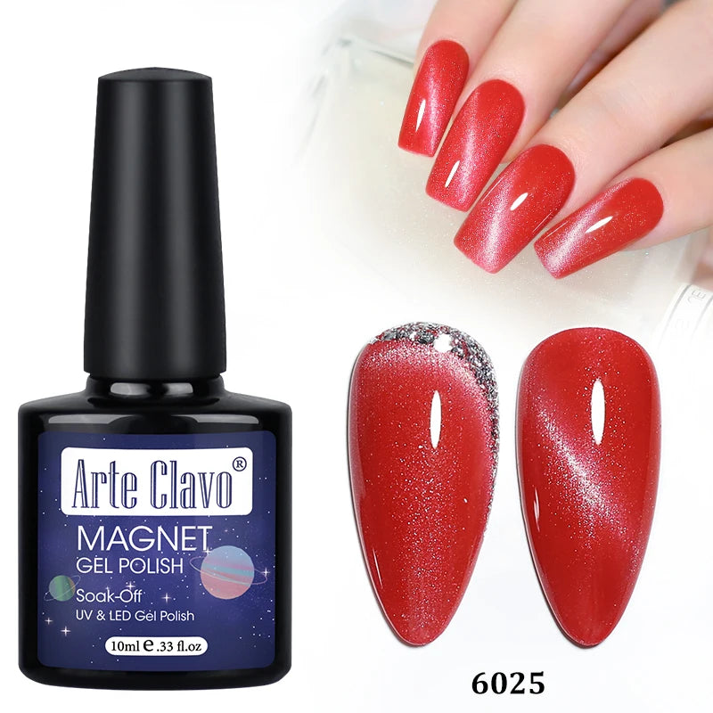 DIY Design Cat Eye Nail Art Magnet Heart Rabbit Striped Tool Red Qme 6025