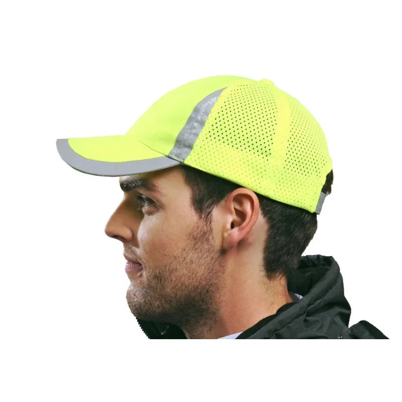 Baseball Style High Visibility Brightful Yellow Orange Men Protective Bump Cap Hard Hat Safety Workwear Qme