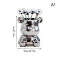 6Pcs Stainless Steel Dessert Forks With Storage Jar Cute Bear Utensils For Party Dessert Fruit Pickle Fruit Salad Tasting. Qme A1