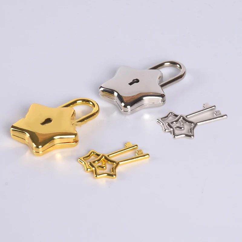 Mini Star Shape Archaize Padlocks Locker Security Key Lock Luggage Bag Qme