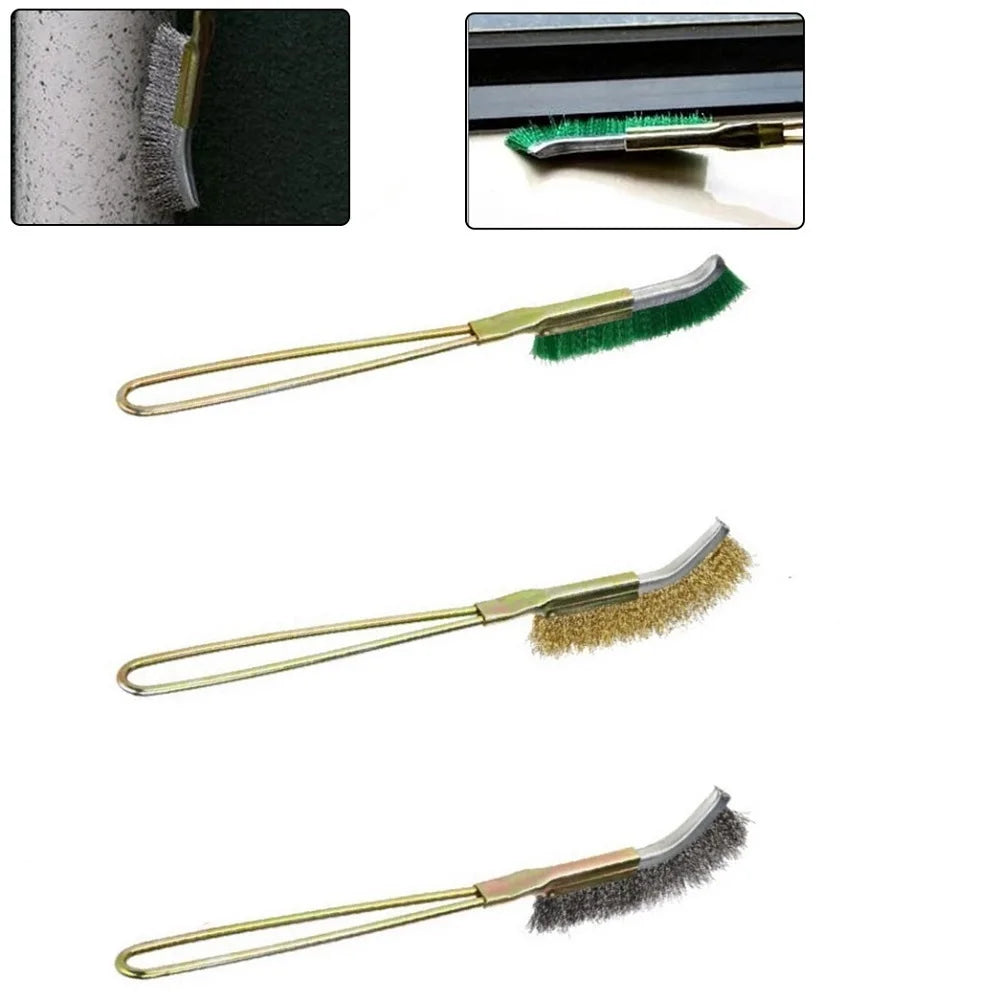 245mm Mini Steel/Brass/Nylon Brush Wire Brush For Cleaning Job Removal Paint Rust Dirt Home Workshop Hand Tool Qme