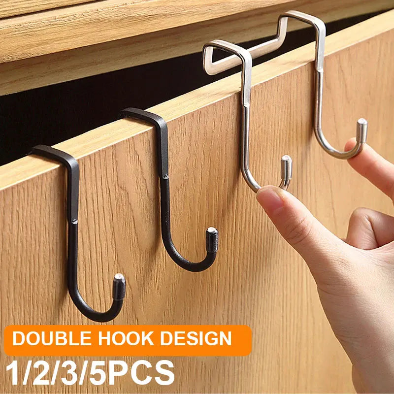 201 Stainless Steel Hook Punching Double S-shape Kitchen Bathroom Qme
