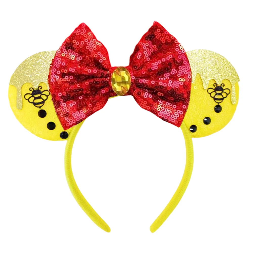 New Hot Sale Trendy Summer Sequins Mouse Ears Hairband Glitter Hair Bows Lightning Headband Girls Kids Hair Accessories Qme Headband 11