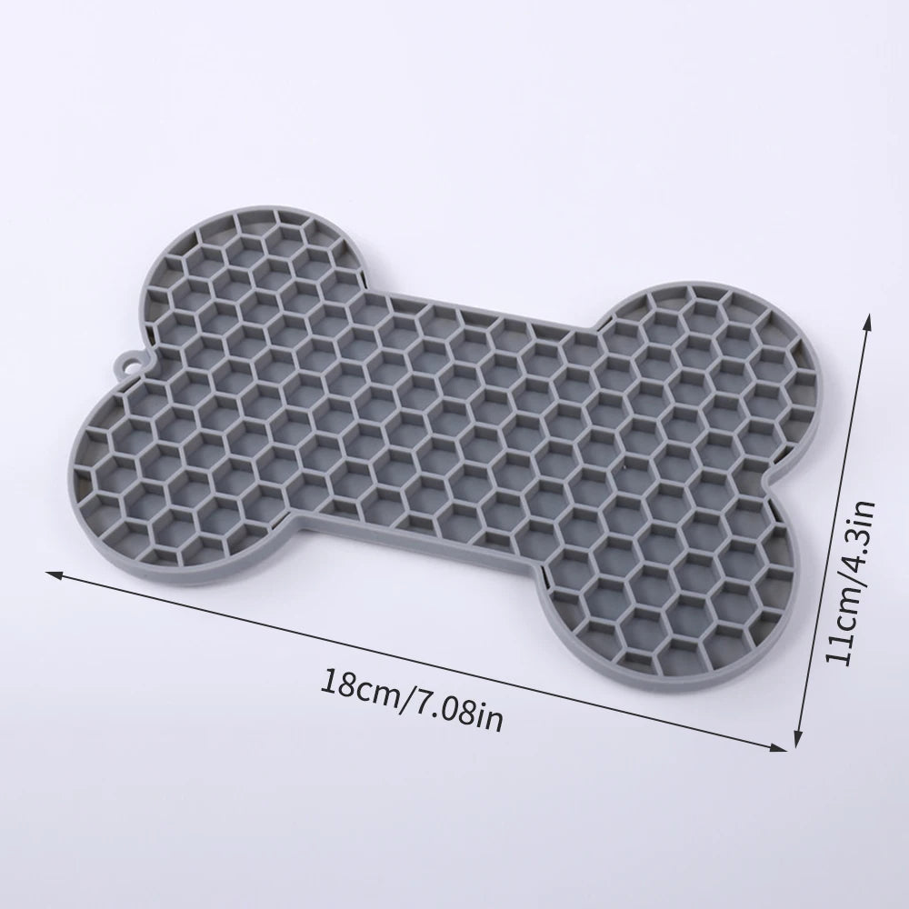 Dog Slow Food Pad Bone Silicone Pet Licking Pad Mat Placemats Pet Supplies Feeding Dog Cats Dogs Supplies Qme