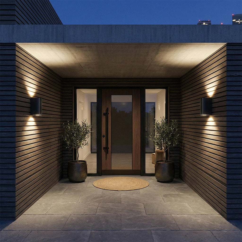 LED Outdoor Wall Light 5W 10W GU10 Up And Down Luminous Wall Lamp Waterproof Garden Exterior Villa Courtyard Porch Sconces Light Qme