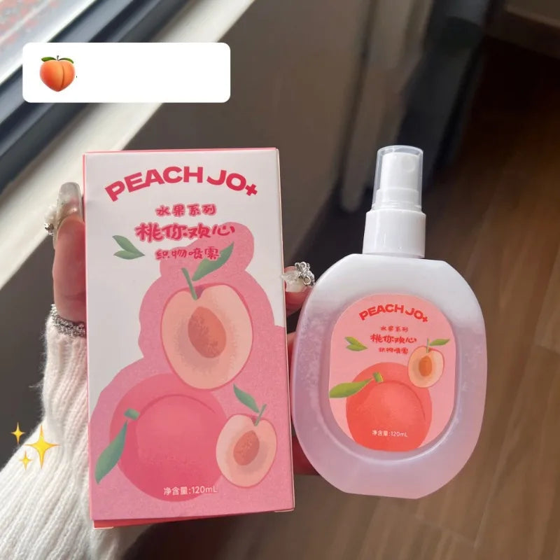 Fruit Pear Peach Grape Fragrance Clothing Deodorizer Spray Lasting Light Fragrance Deodorants Perfume Air Freshener Liquid 120ml Qme peach