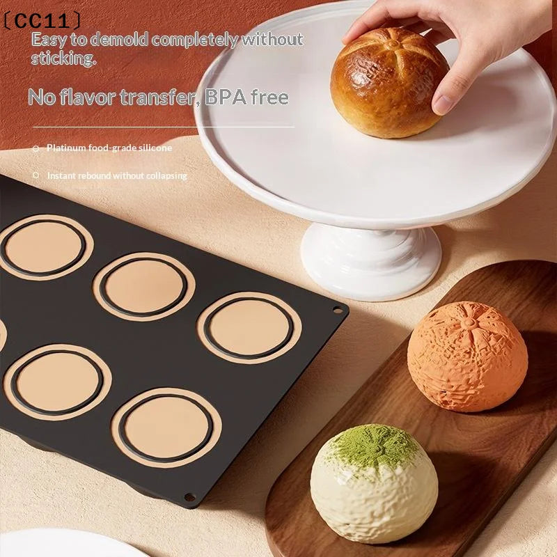 8 Cavity Tangerine Shape Cake Silicone Mold Baking Mousse Mould Qme