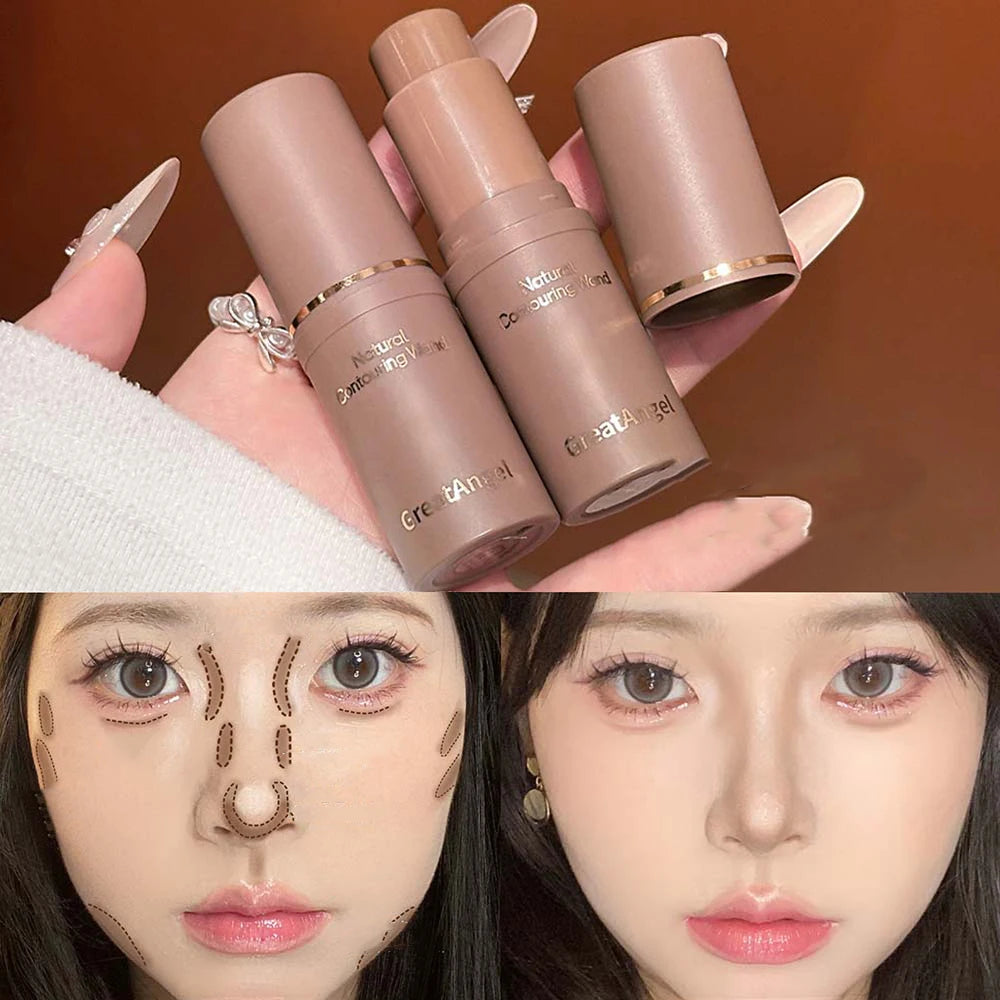 Silky Contouring Bronzer Stick Face Makeup Cosmetics Smooth Lasting Natural Nose Shadow Waterproof V-Face Highlight Brighten Qme