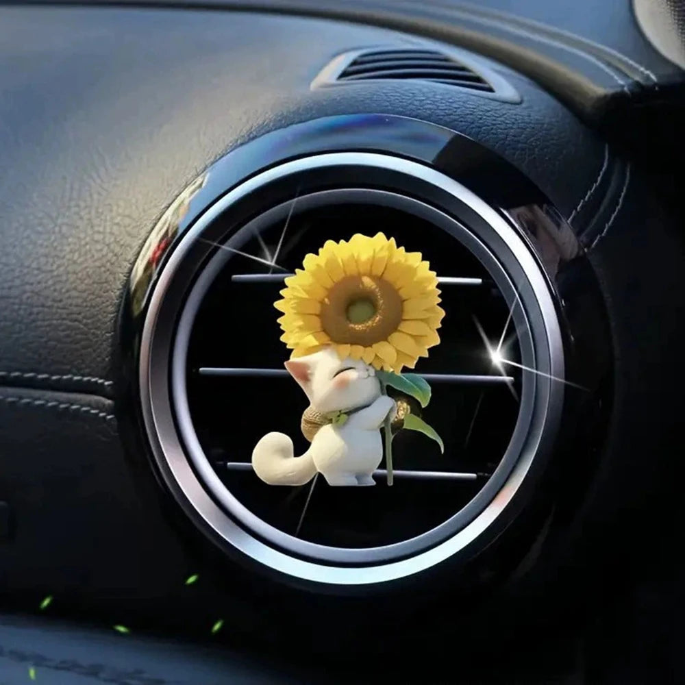 Car Hoodie Kitten Finished Ventilating Clip Car Decoration Aromatreatment Acrylic Accessories Qme