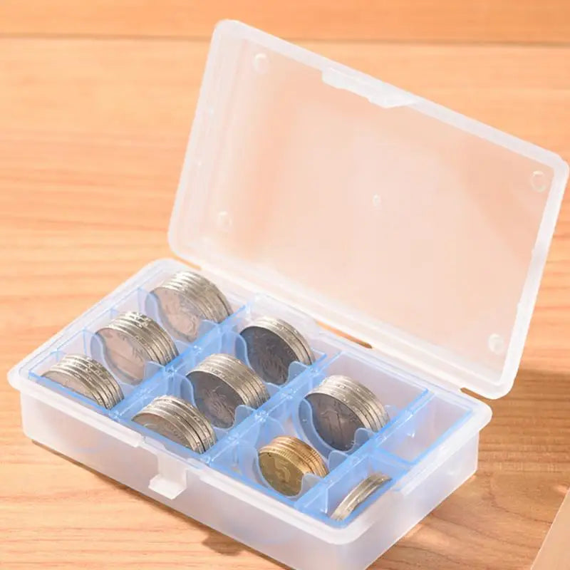 Multifunctional Coin Storage Box Random Blue Gray Inner Case Qme