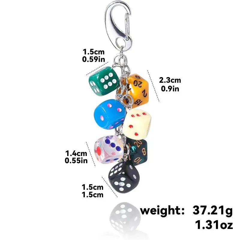 No.8 Billiard Lucky Keychain Punk Hiphop Black Dice Starburst Pendant Y2K Cool Accessory for Daily Wear Birthday Gifts Qme A2