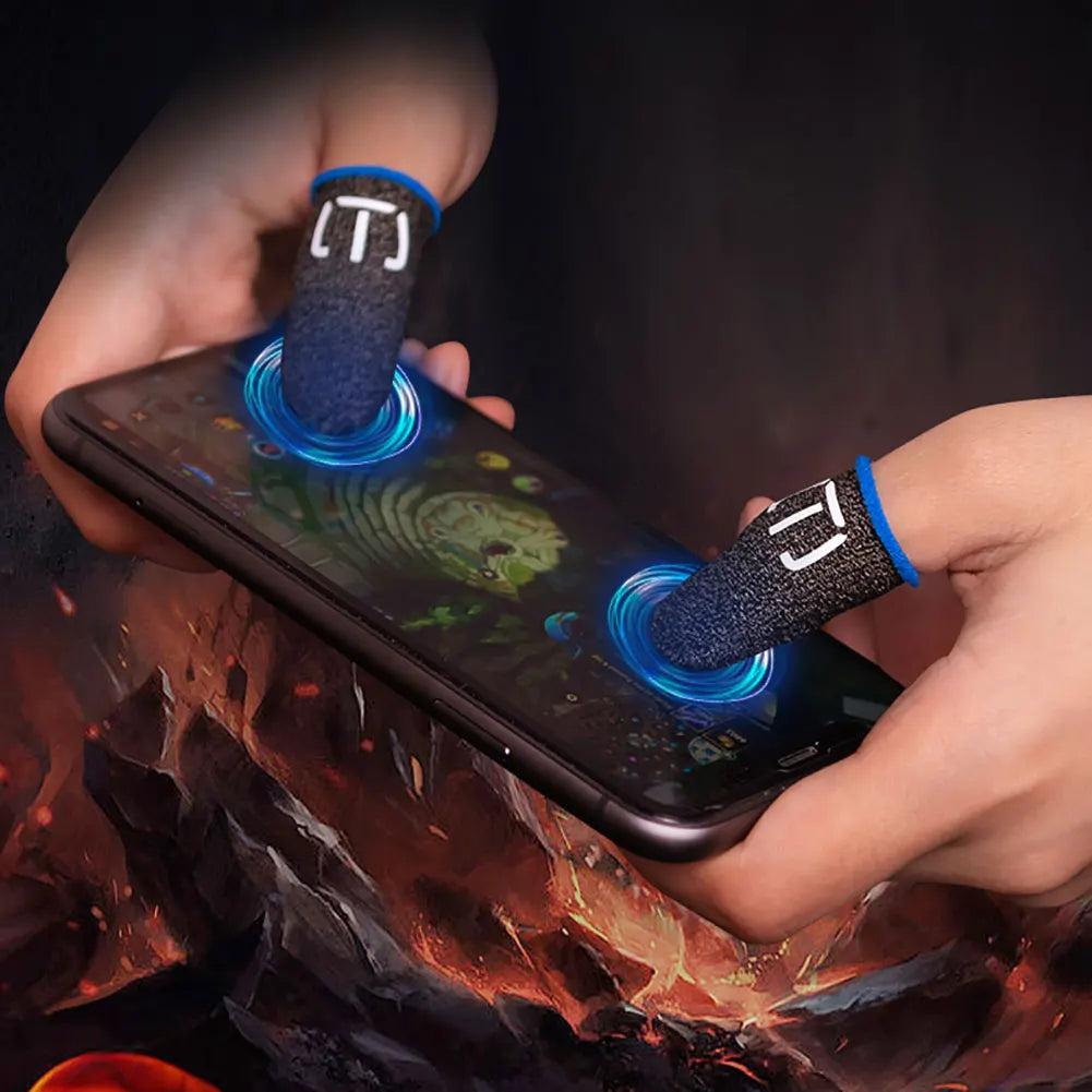 1Pair Touch Screen Shoot Aim Finger Cot Finger Glove Fingertips Cot Breathable Gaming Touchscreen Finger Cover for Mobile Gaming Qme